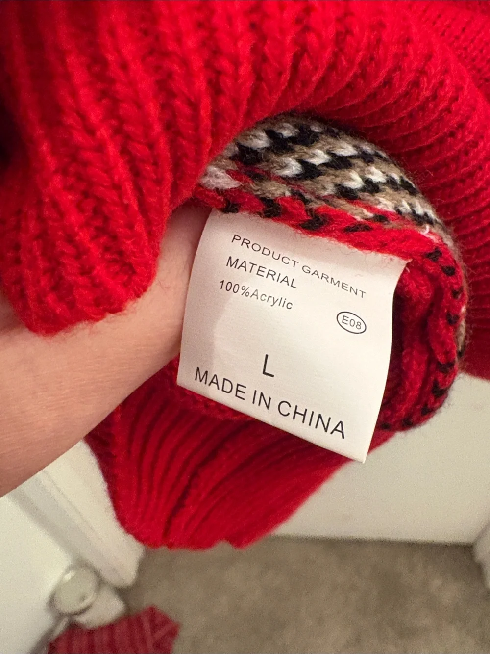 Women's Red Reindeer Turtleneck Sweater dress size L new